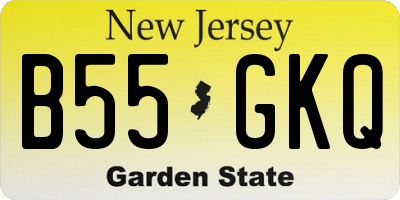 NJ license plate B55GKQ