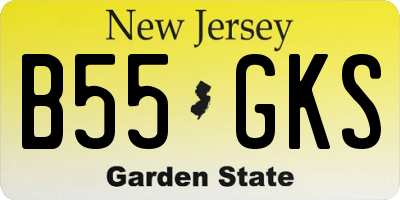 NJ license plate B55GKS
