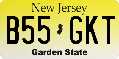 NJ license plate B55GKT