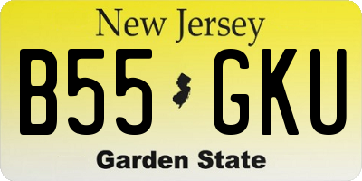NJ license plate B55GKU