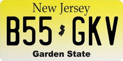 NJ license plate B55GKV
