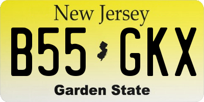 NJ license plate B55GKX