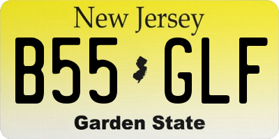 NJ license plate B55GLF