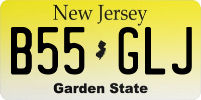 NJ license plate B55GLJ