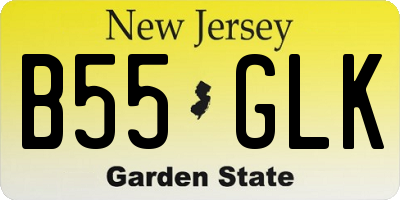 NJ license plate B55GLK