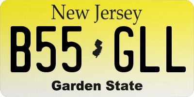 NJ license plate B55GLL
