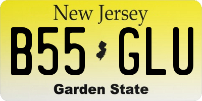 NJ license plate B55GLU