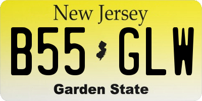 NJ license plate B55GLW