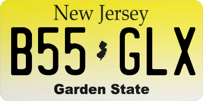 NJ license plate B55GLX