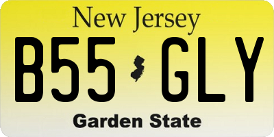 NJ license plate B55GLY