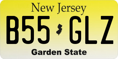 NJ license plate B55GLZ