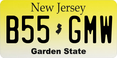 NJ license plate B55GMW