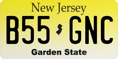 NJ license plate B55GNC