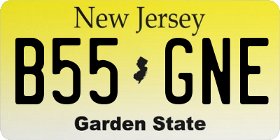 NJ license plate B55GNE