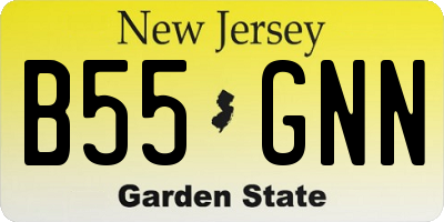 NJ license plate B55GNN