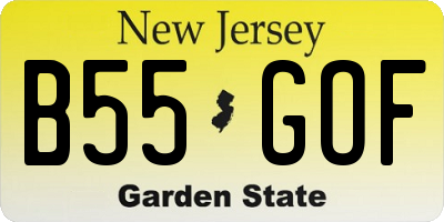NJ license plate B55GOF