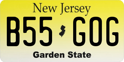 NJ license plate B55GOG
