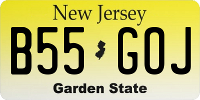 NJ license plate B55GOJ