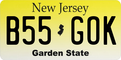 NJ license plate B55GOK
