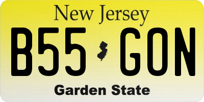NJ license plate B55GON
