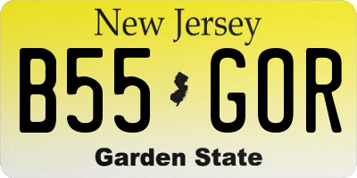 NJ license plate B55GOR