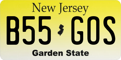 NJ license plate B55GOS