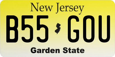 NJ license plate B55GOU
