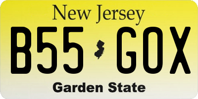 NJ license plate B55GOX