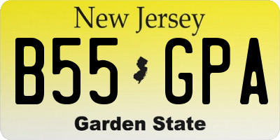 NJ license plate B55GPA