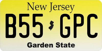 NJ license plate B55GPC