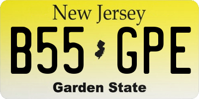 NJ license plate B55GPE