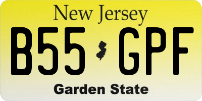 NJ license plate B55GPF
