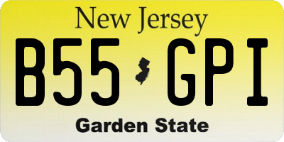 NJ license plate B55GPI