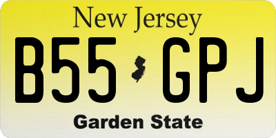 NJ license plate B55GPJ