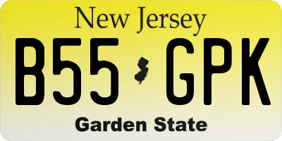 NJ license plate B55GPK