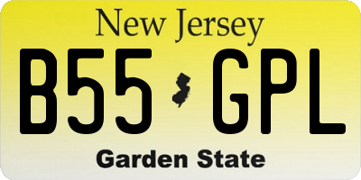 NJ license plate B55GPL
