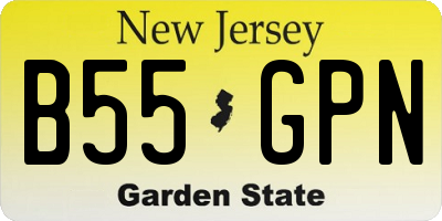 NJ license plate B55GPN