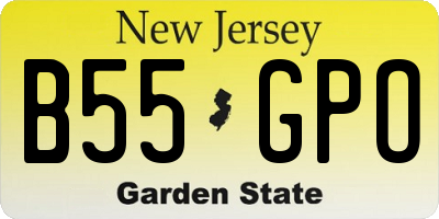 NJ license plate B55GPO