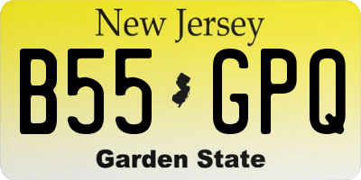 NJ license plate B55GPQ