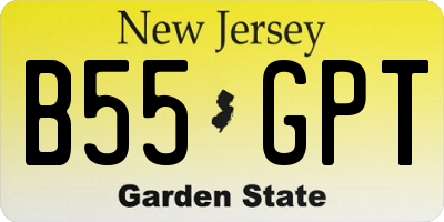 NJ license plate B55GPT