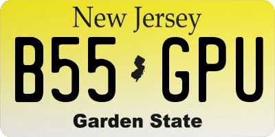 NJ license plate B55GPU
