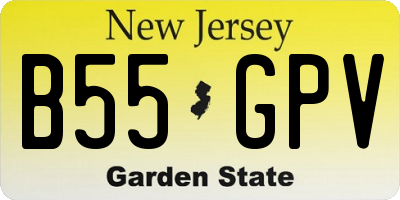 NJ license plate B55GPV