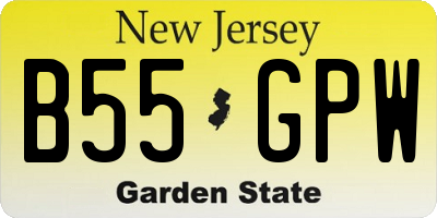 NJ license plate B55GPW