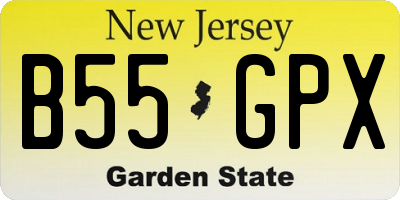 NJ license plate B55GPX