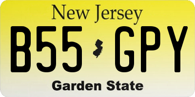 NJ license plate B55GPY