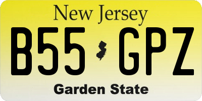 NJ license plate B55GPZ