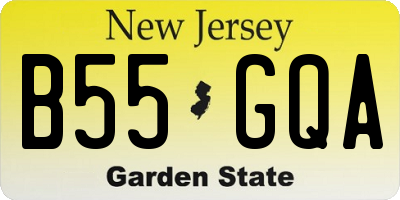 NJ license plate B55GQA