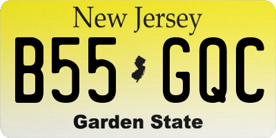 NJ license plate B55GQC