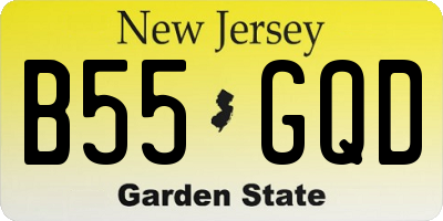 NJ license plate B55GQD