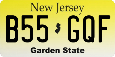 NJ license plate B55GQF